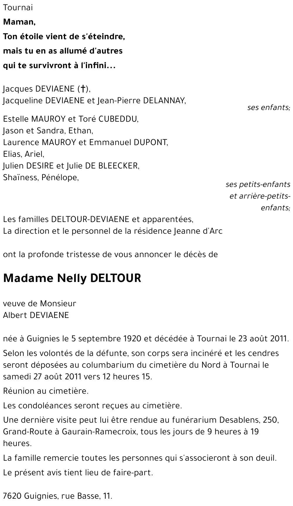 Nelly DELTOUR