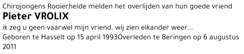 Pieter VROLIX
