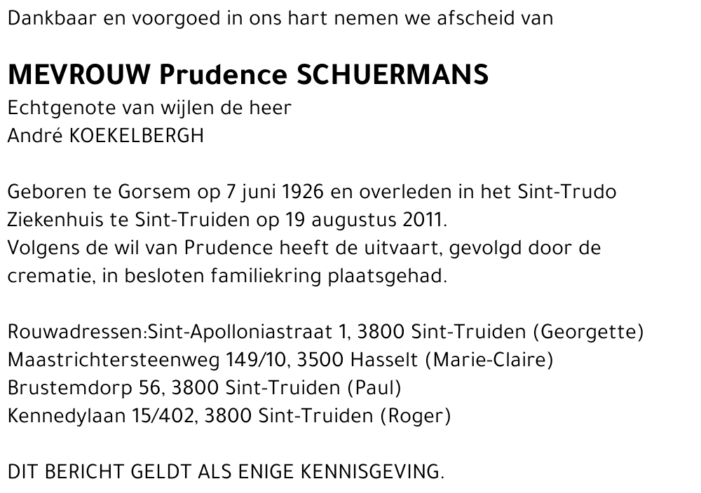 Prudence Schuermans