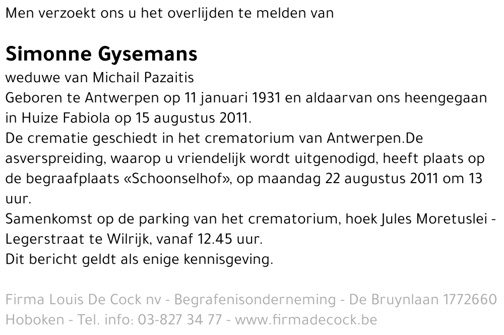 Simonne Gysemans