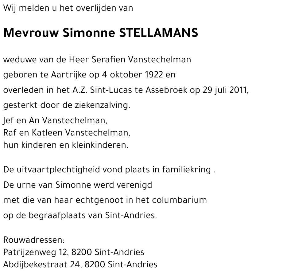 Simonne STELLAMANS