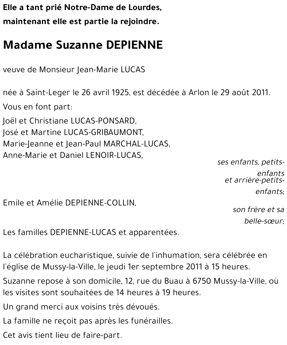 Suzanne DEPIENNE