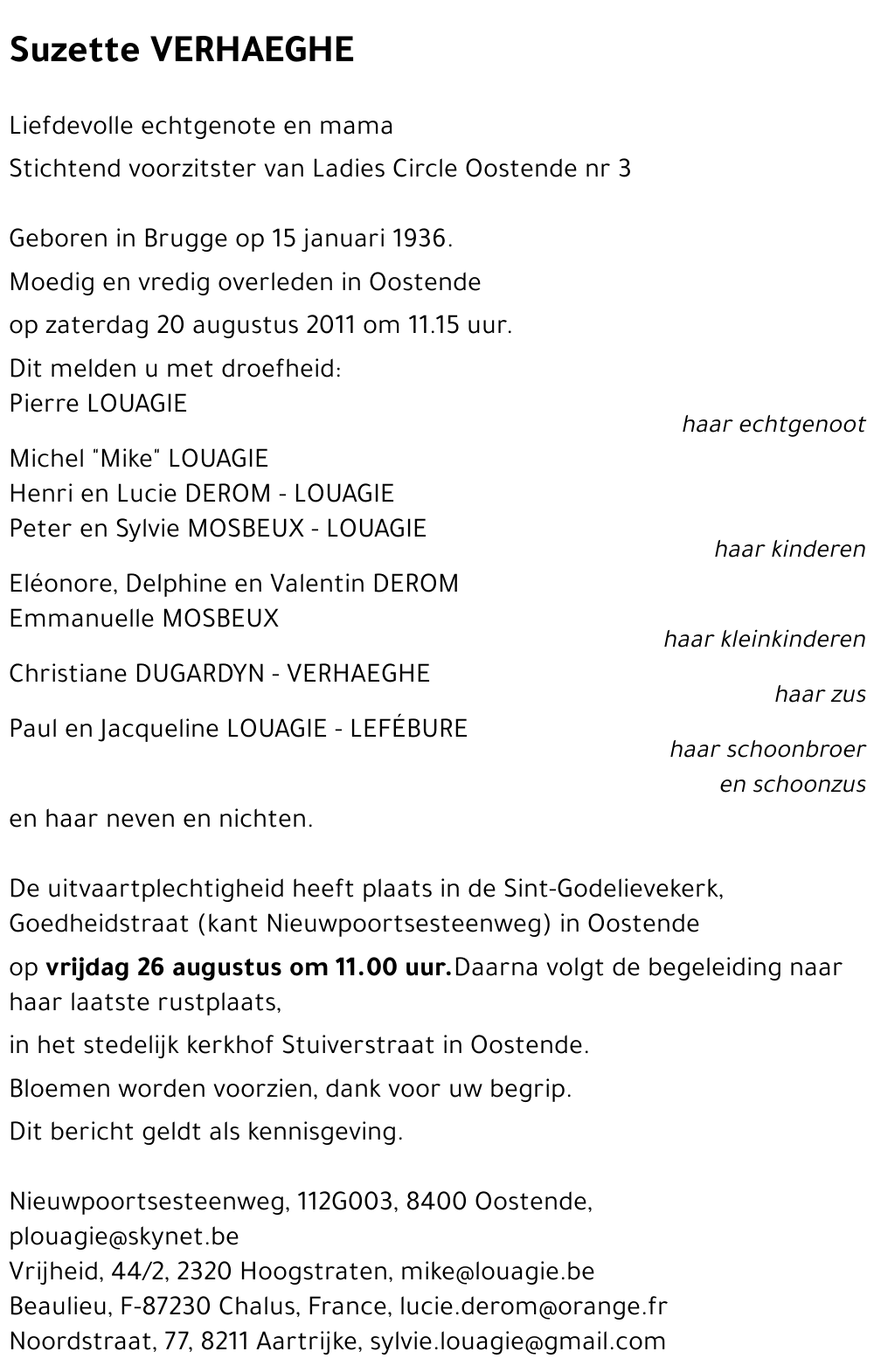 Suzette VERHAEGHE