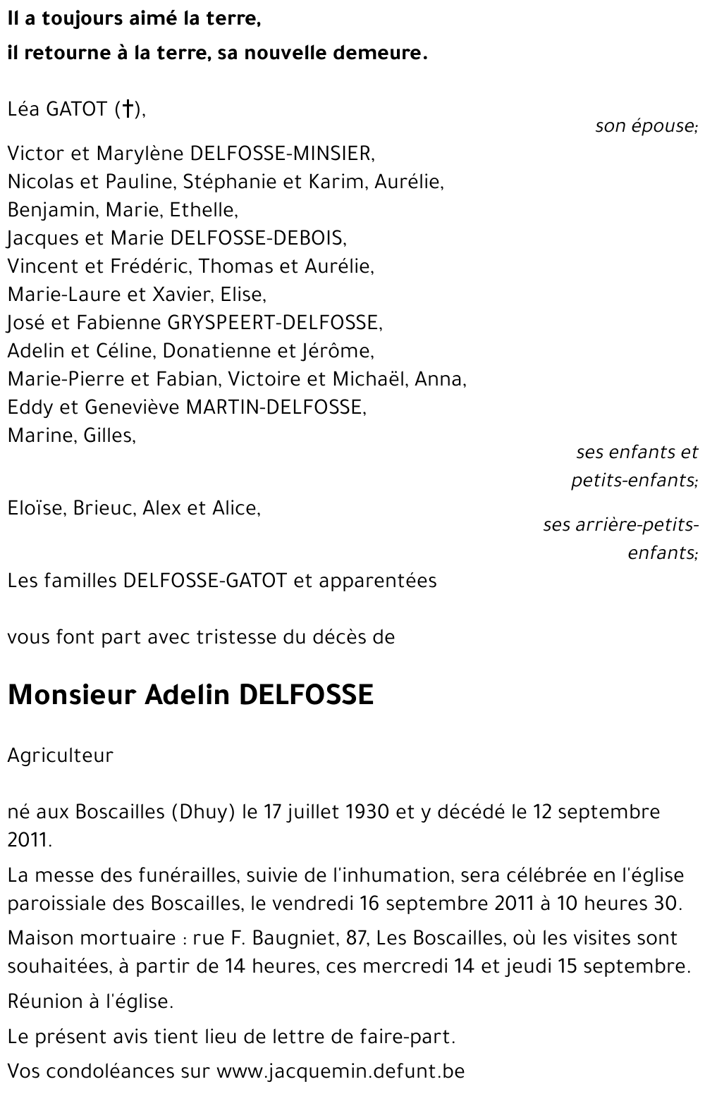 Adelin DELFOSSE
