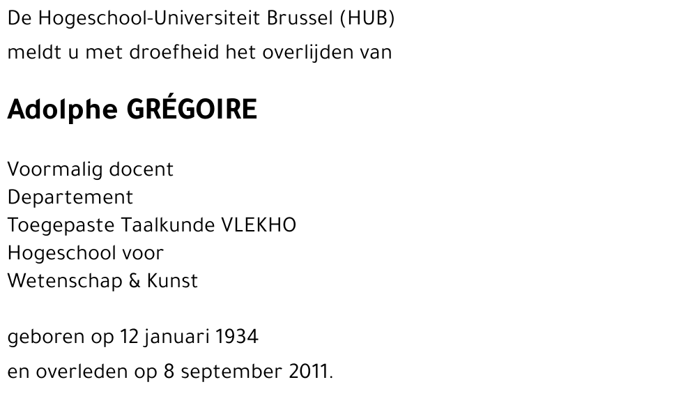 Adolphe GRÉGOIRE