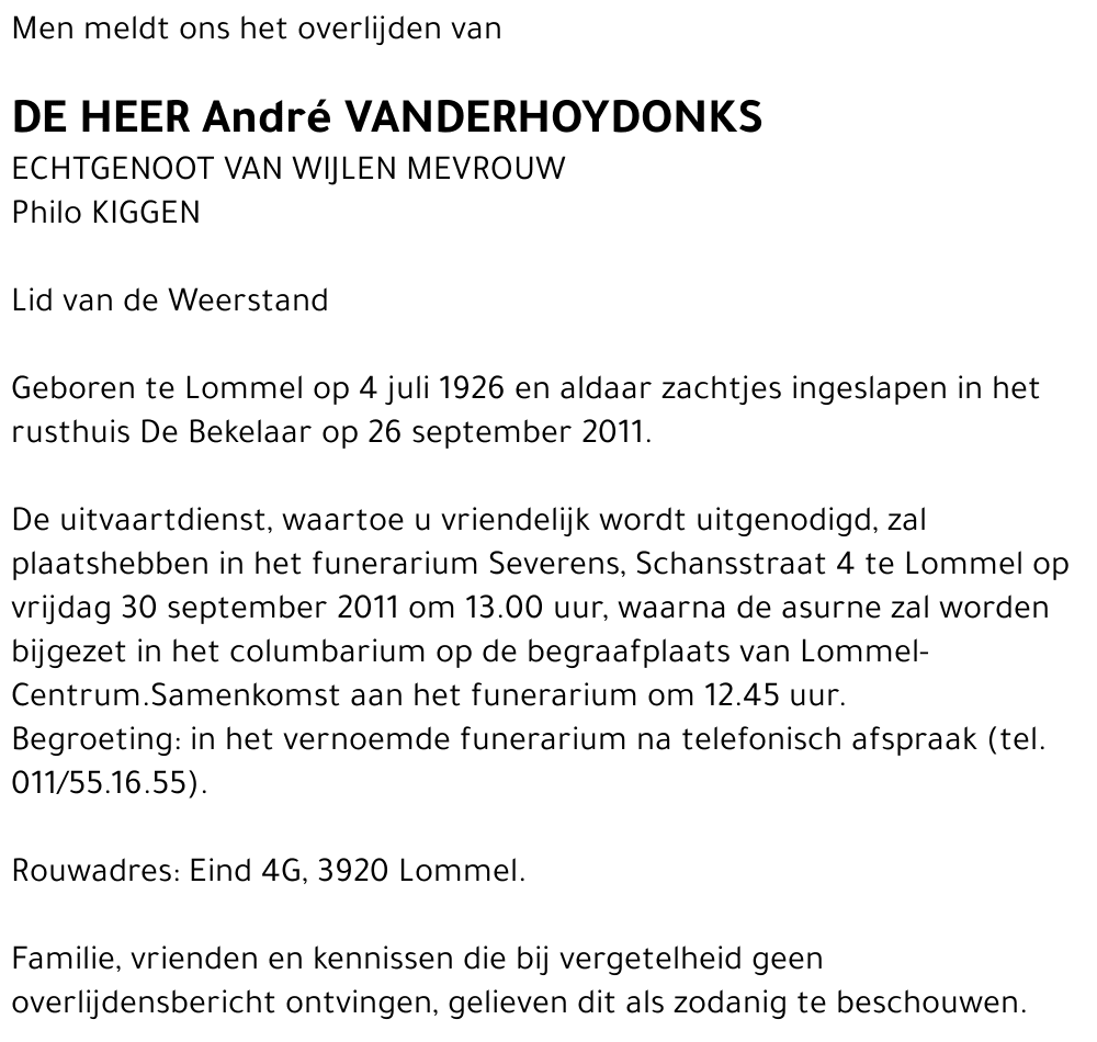 André Vanderhoydonks