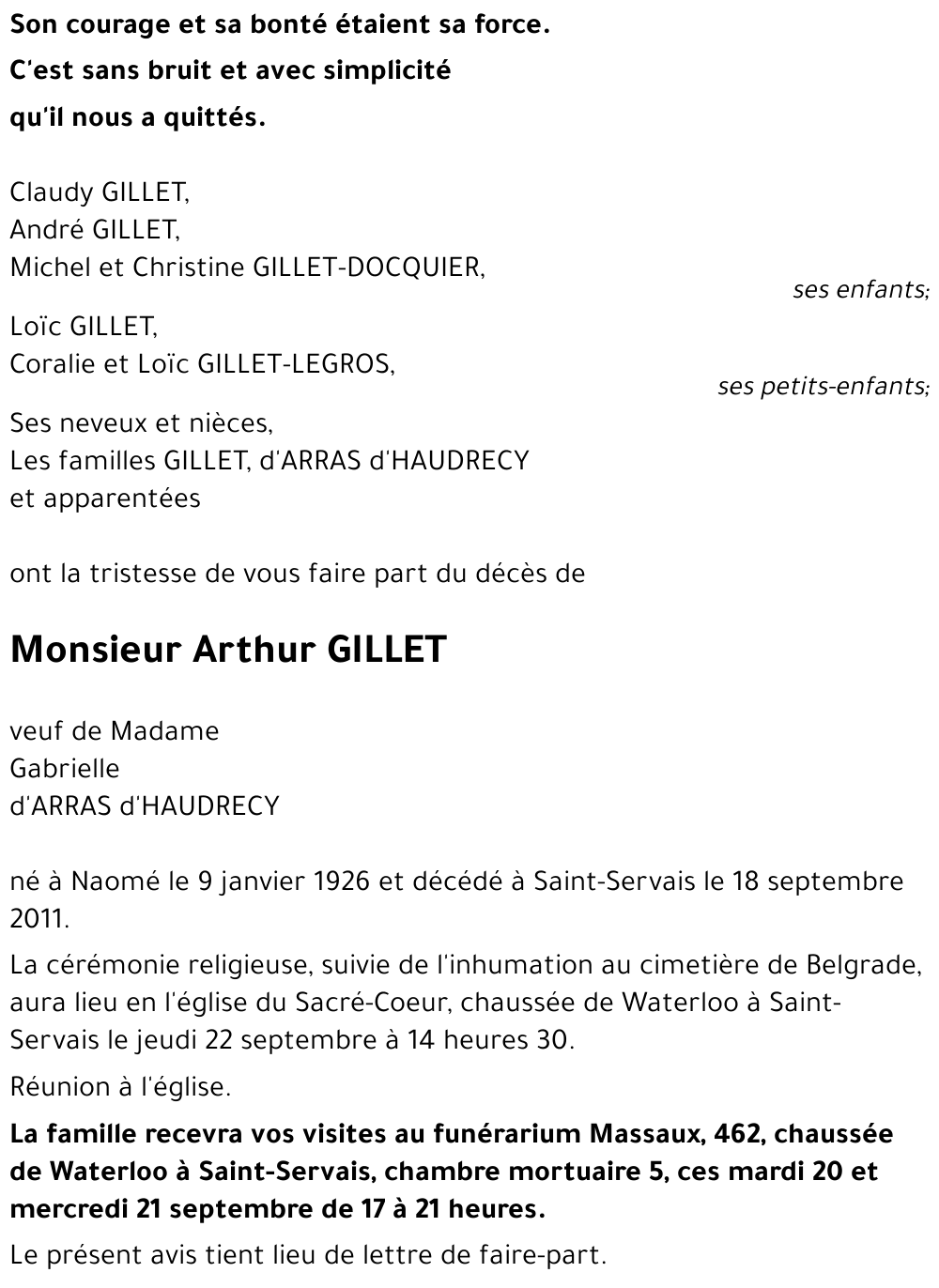 Arthur GILLET