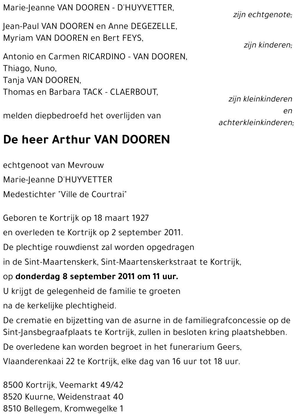 Arthur VAN DOOREN