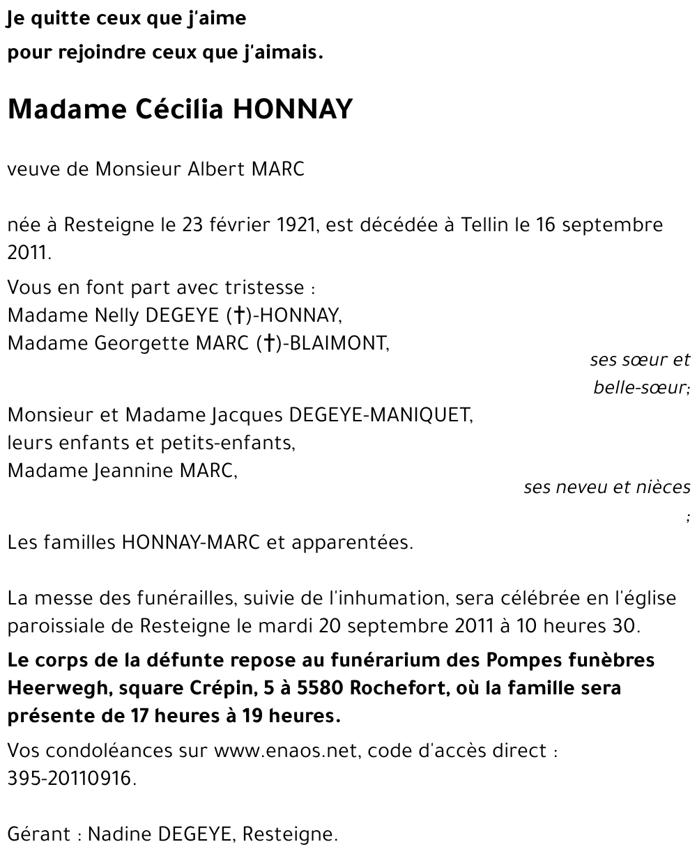 Cécilia HONNAY