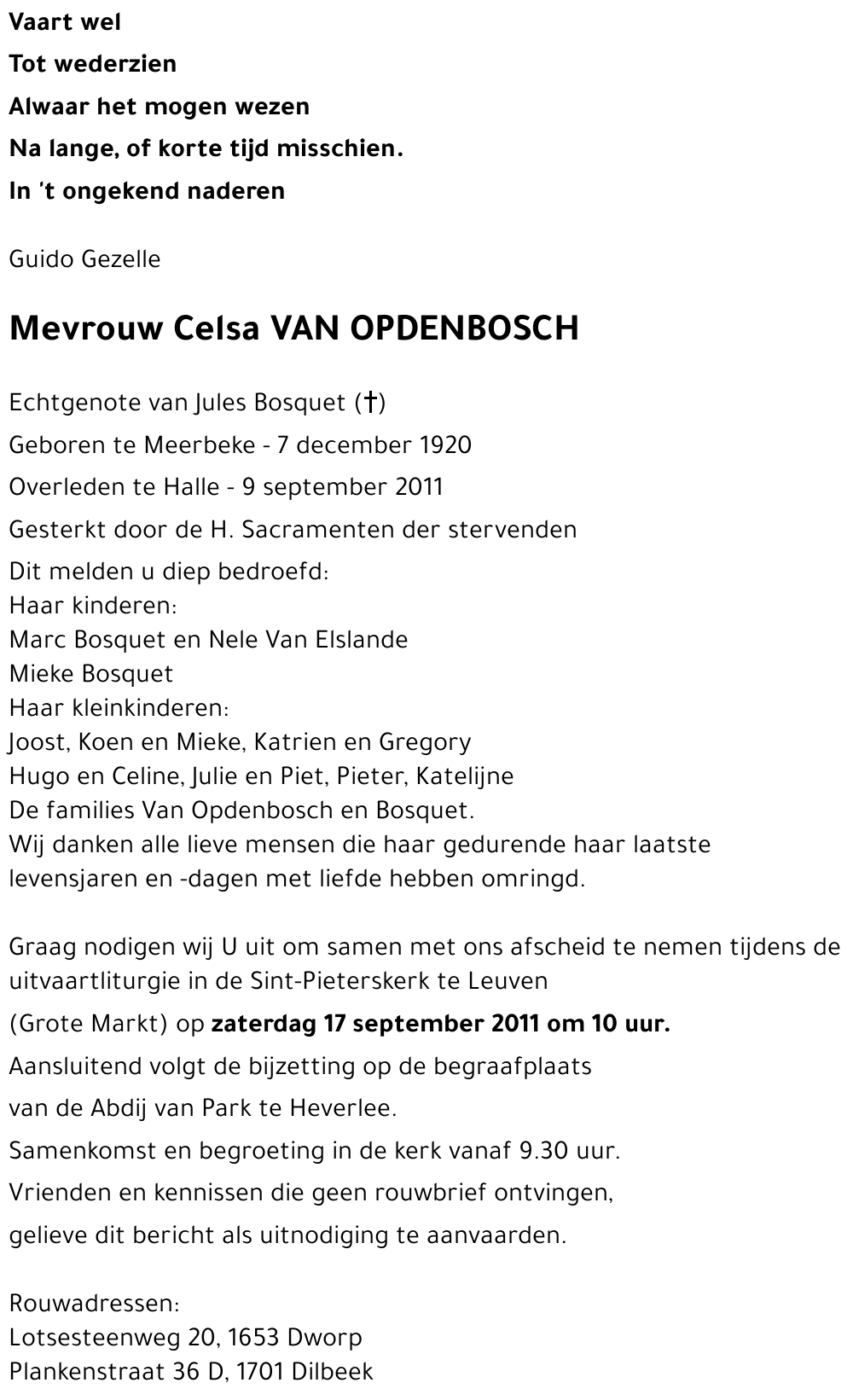 Celsa VAN OPDENBOSCH