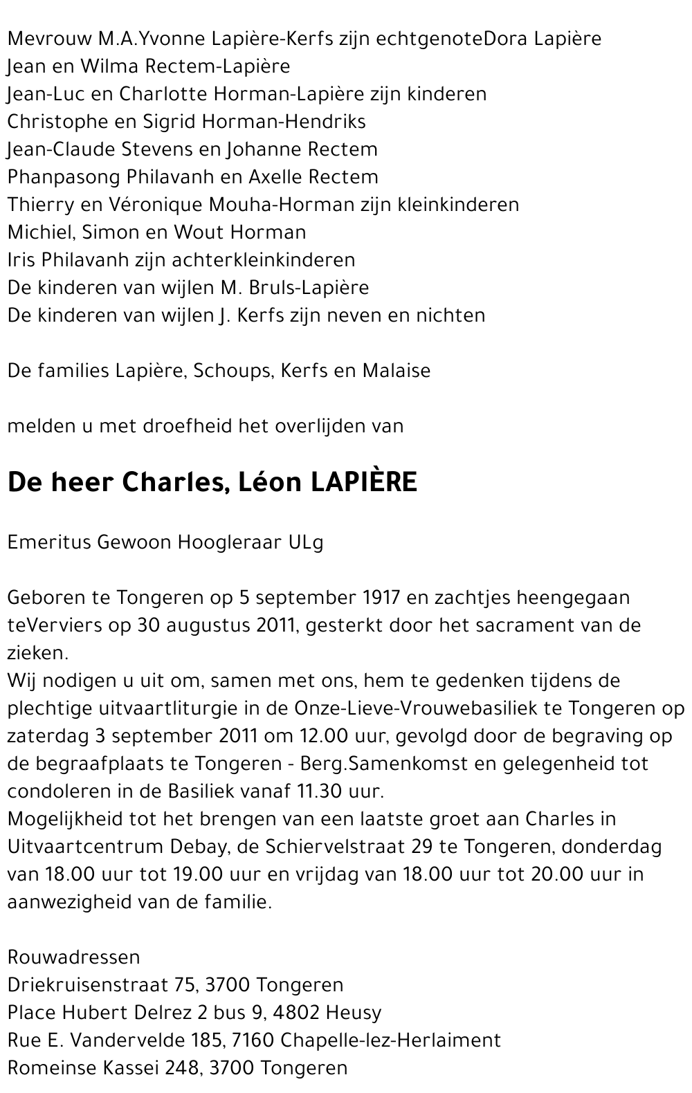 Charles Léon LAPIÈRE