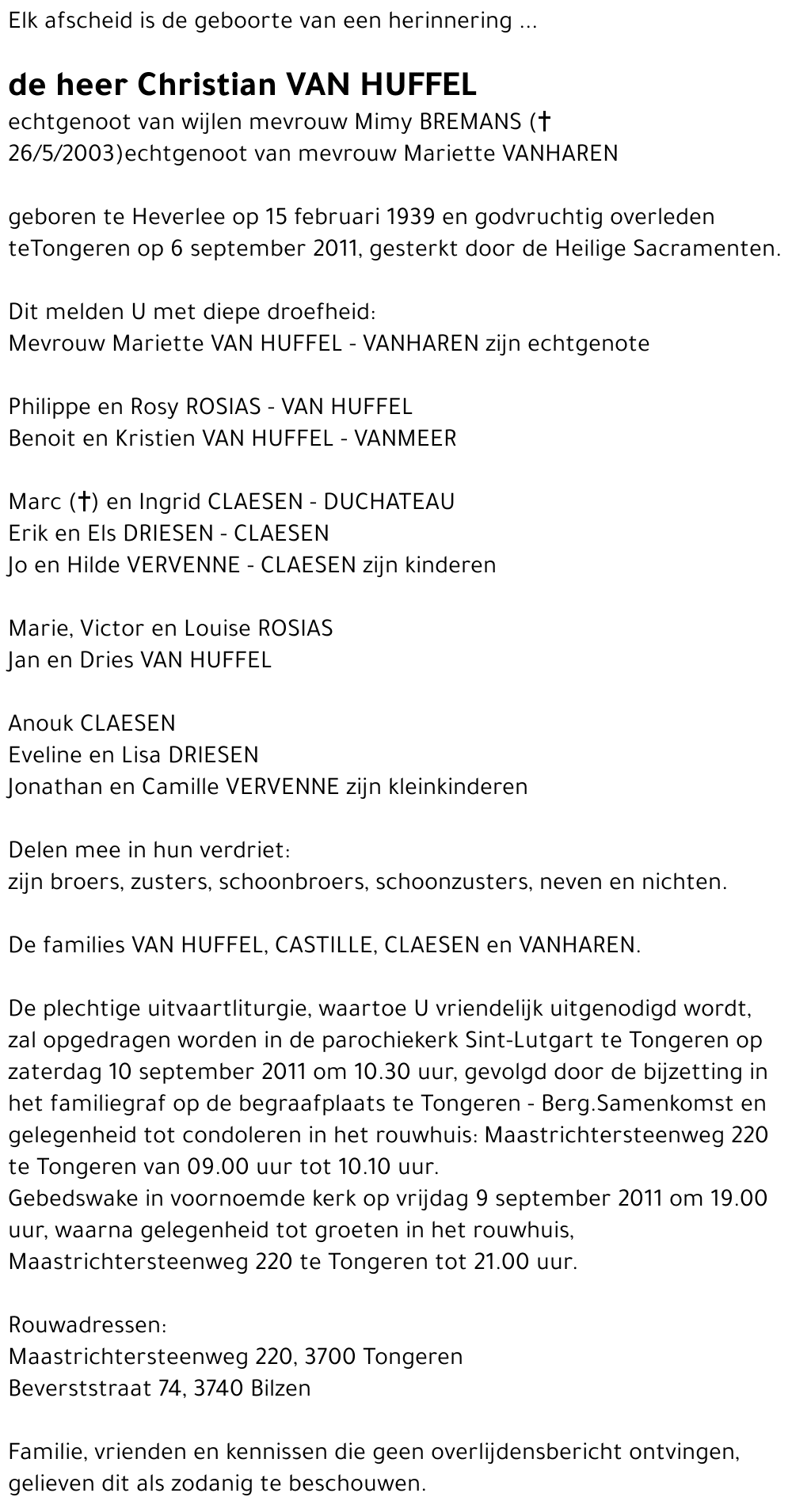 Christian VAN HUFFEL