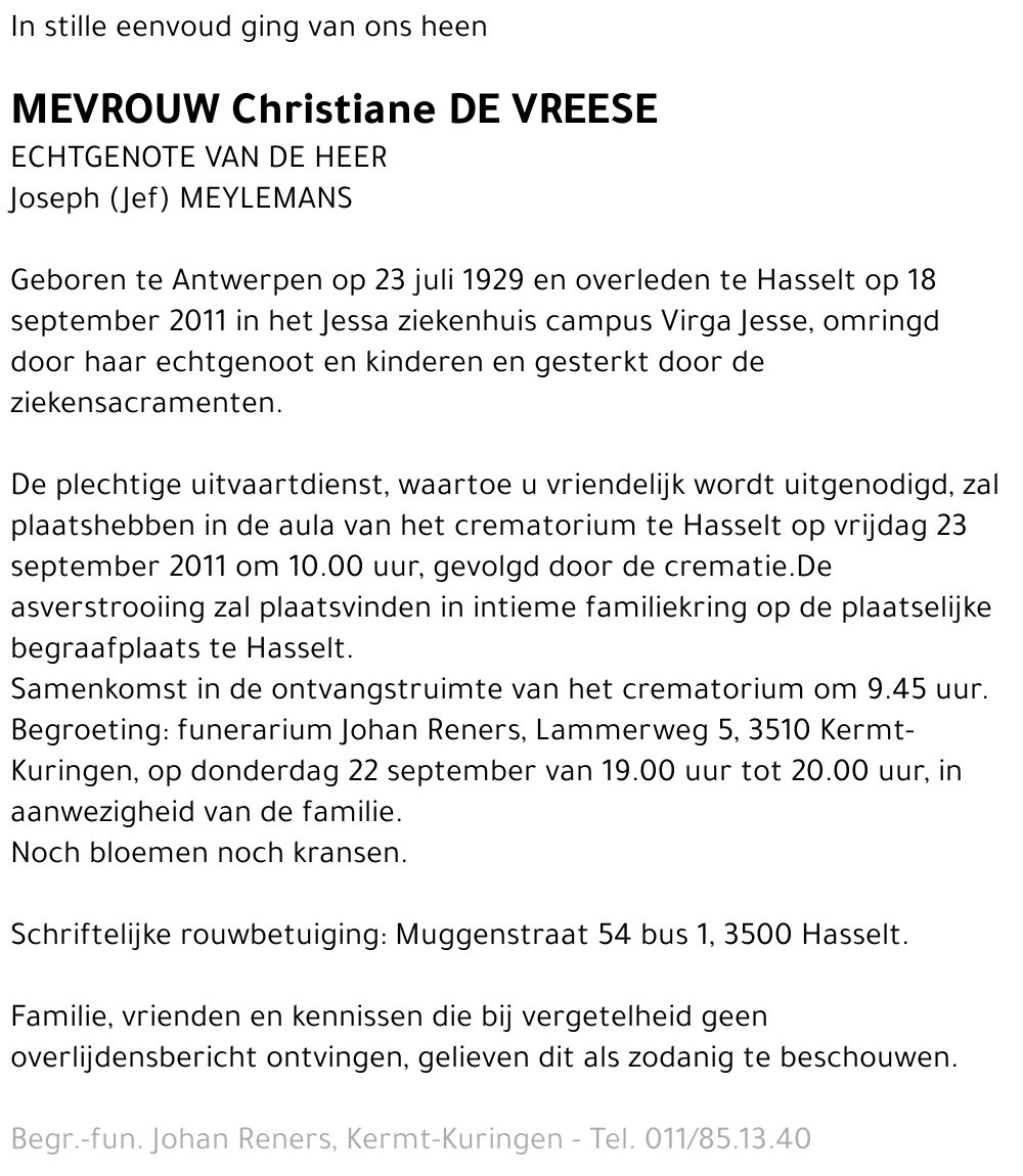 Christiane De Vreese