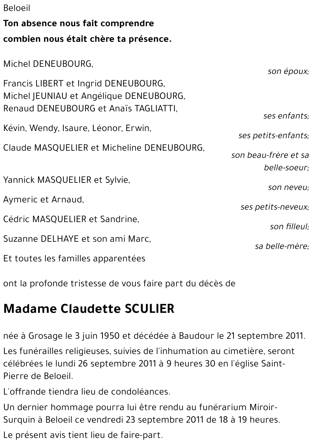 Claudette SCULIER
