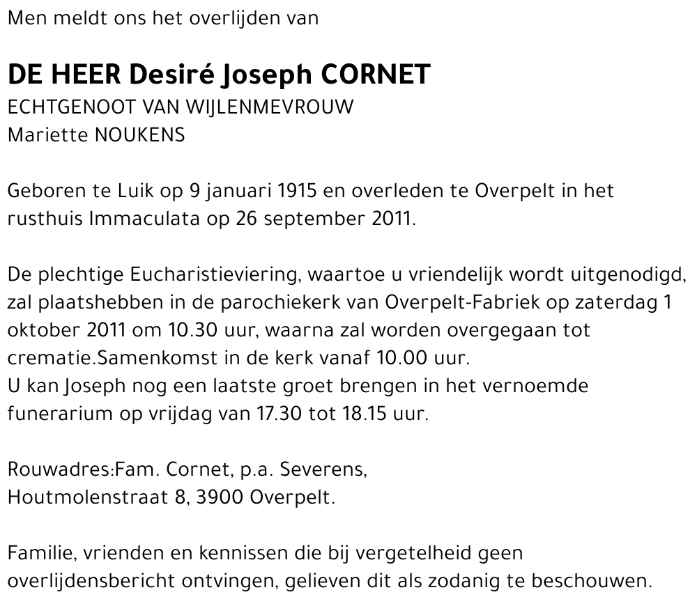 Desiré Joseph Cornet