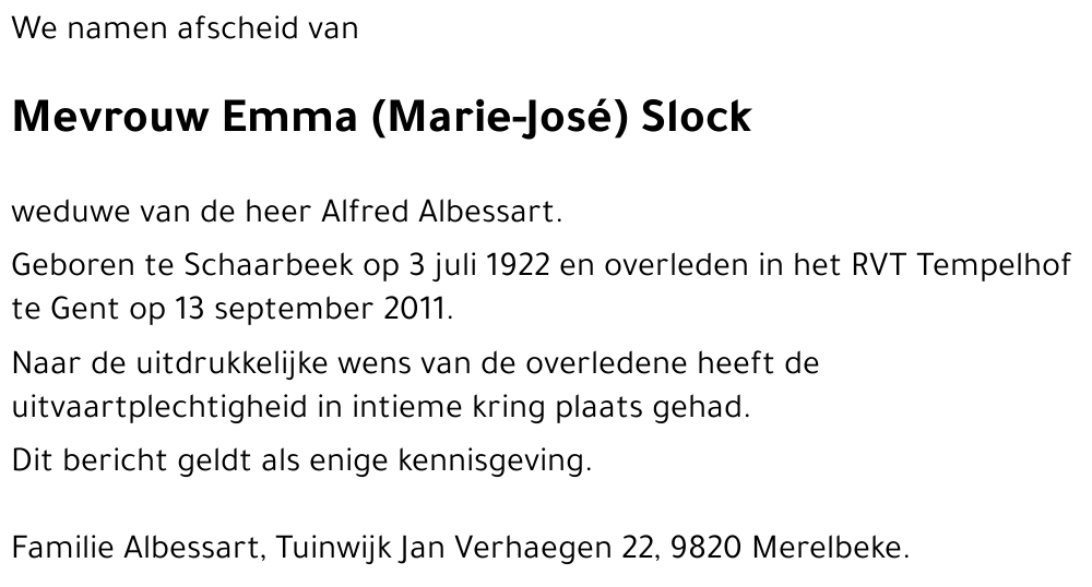 Emma (Marie-José) Slock