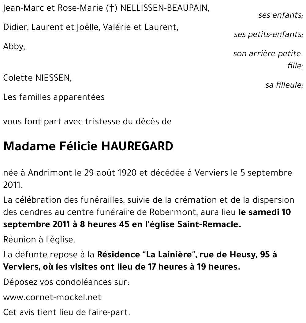 Félicie HAUREGARD