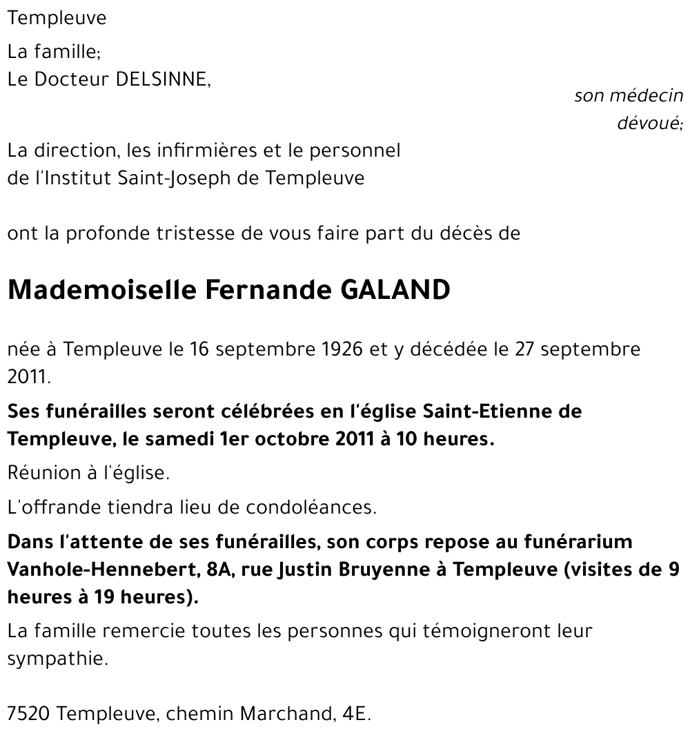 Fernande GALAND