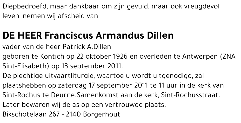 Franciscus Armandus Dillen