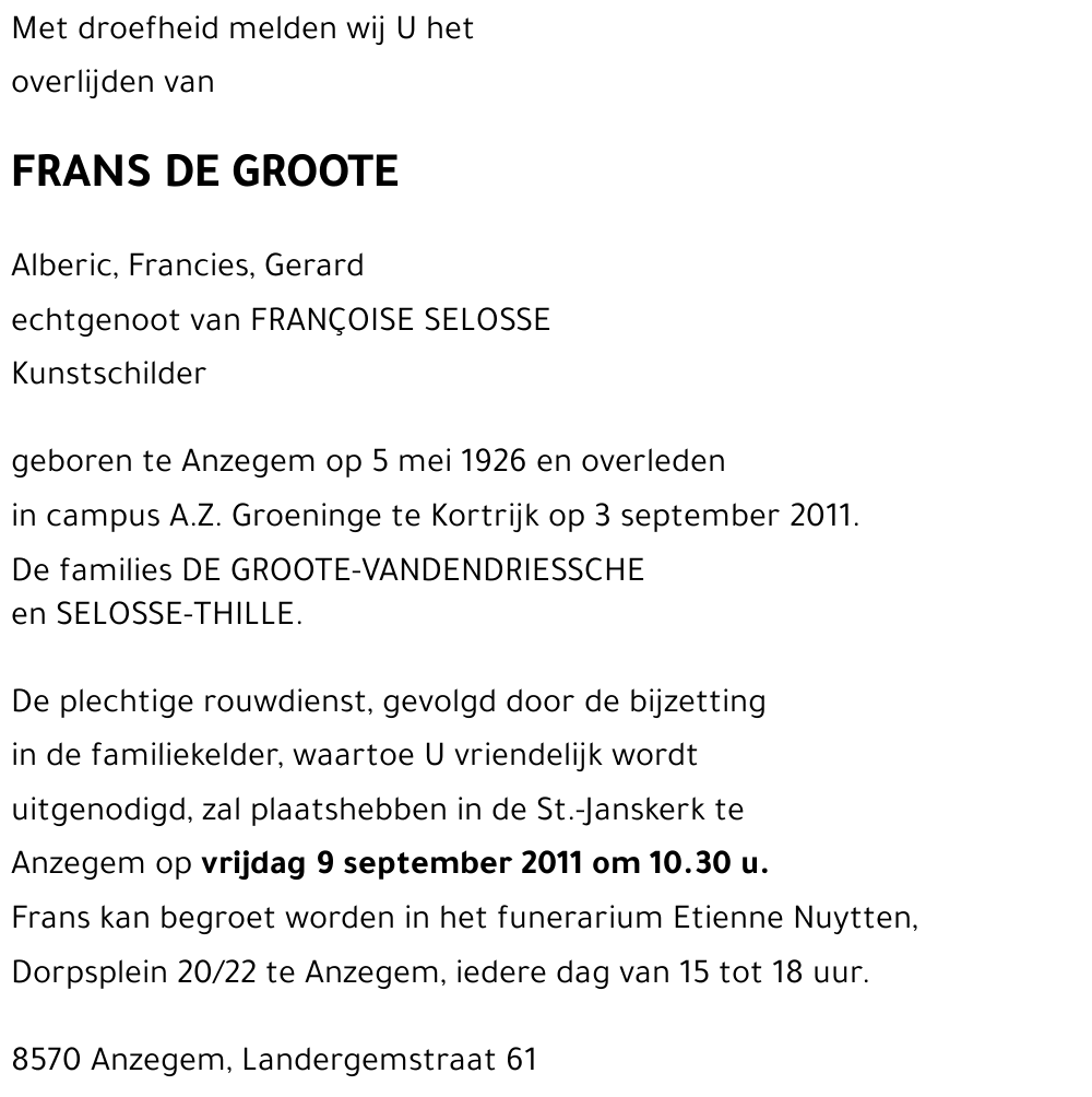 Frans DE GROOTE