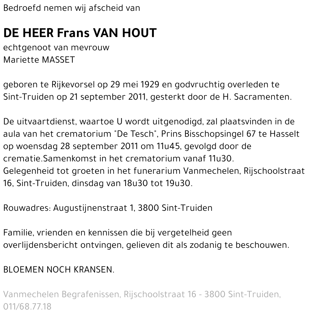 Frans VAN HOUT