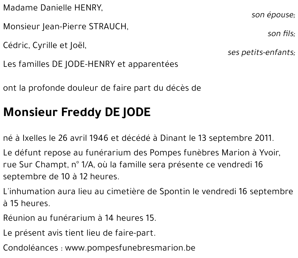 Freddy DE JODE