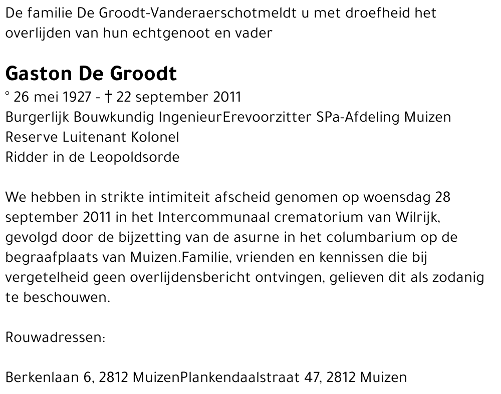 Gaston De Groodt