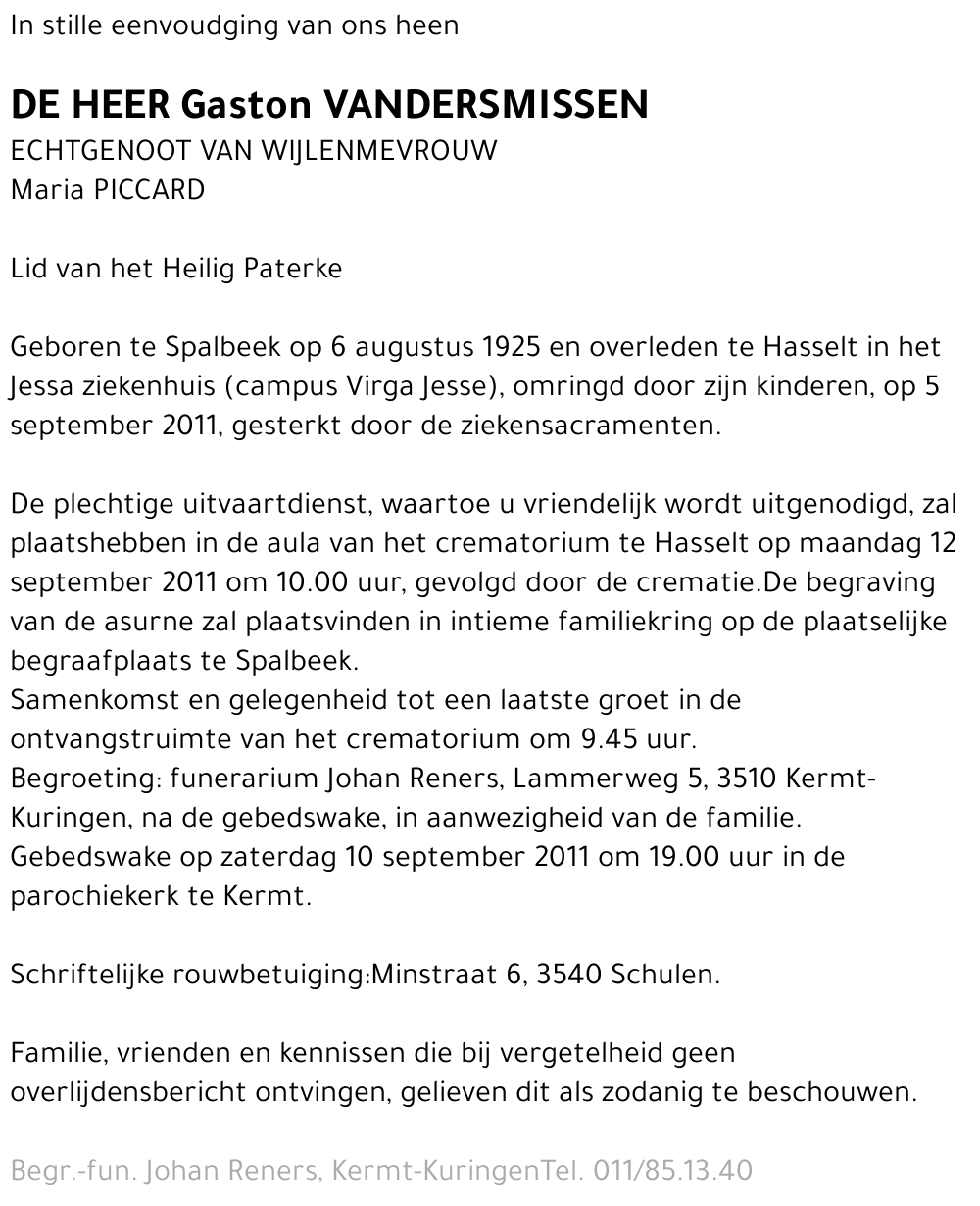 Gaston Vandersmissen