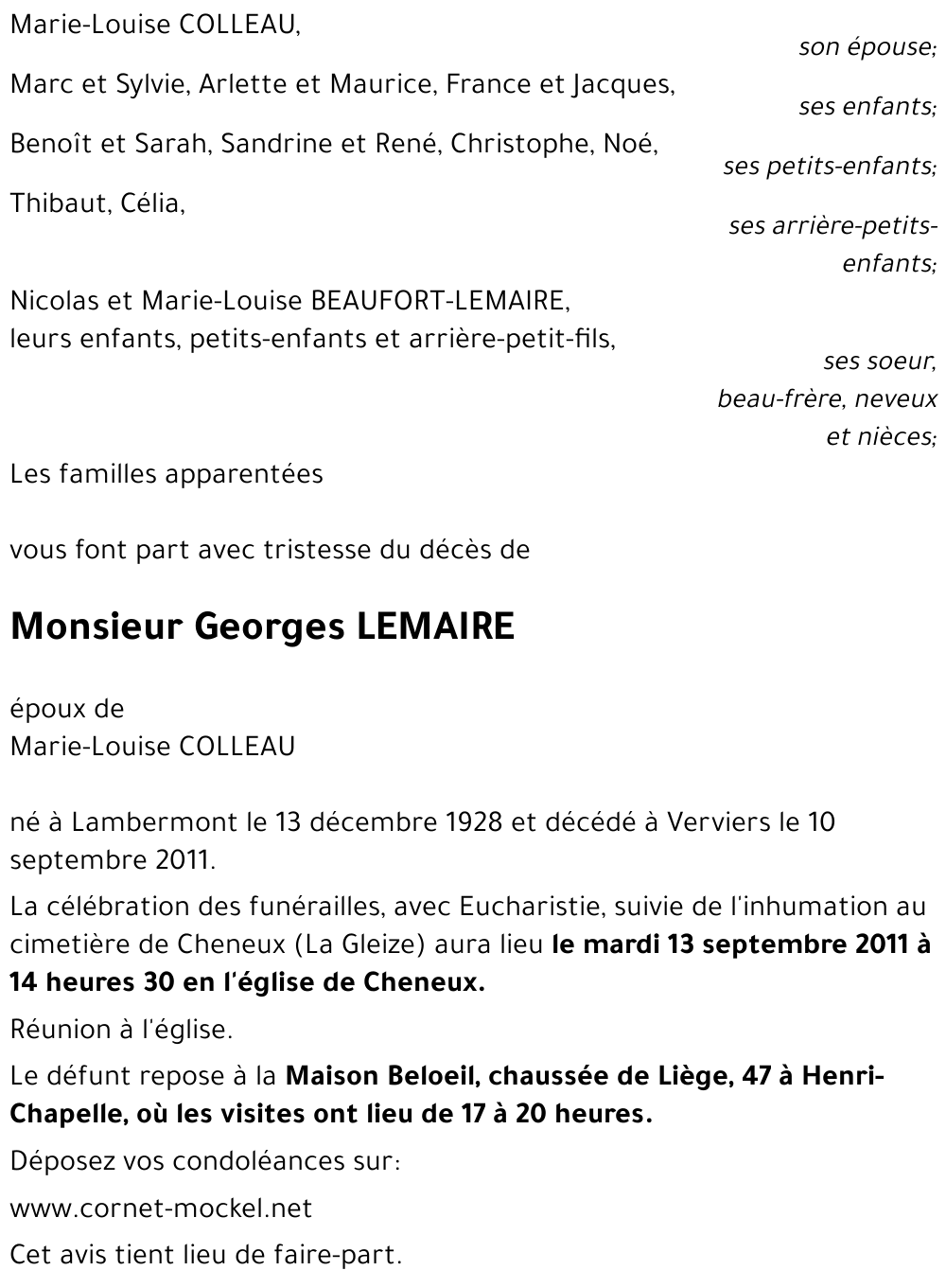 Georges LEMAIRE