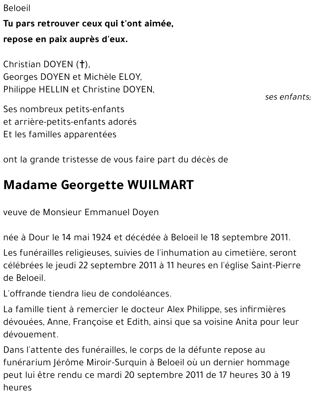 Georgette WUILMART