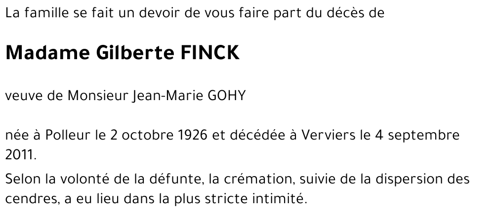Gilberte FINCK