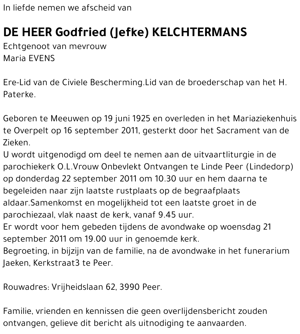 Godfried KELCHTERMANS