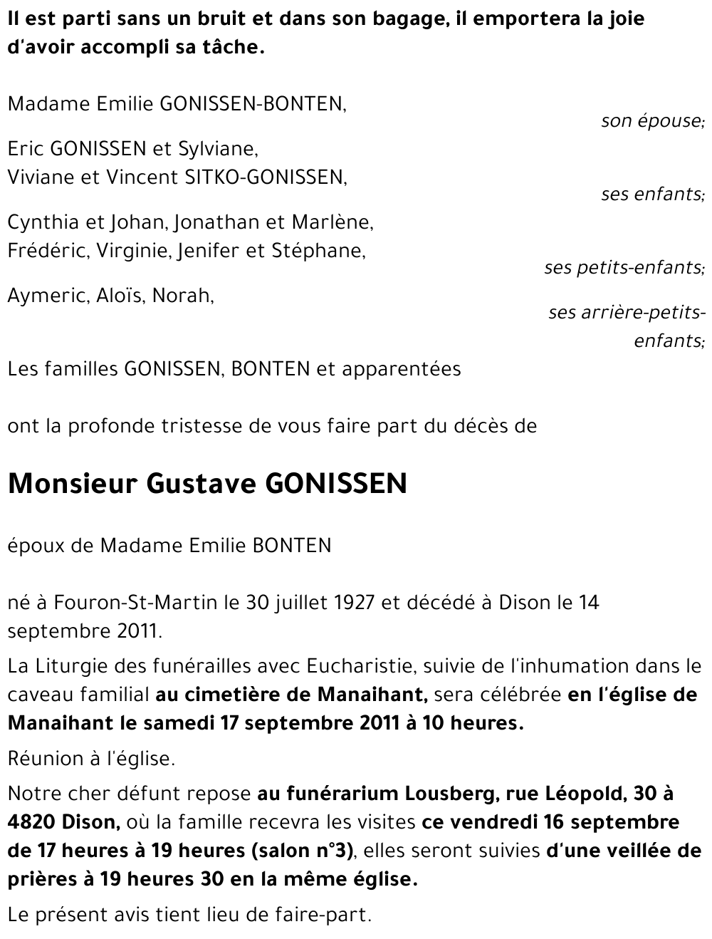 GONISSEN Gustave