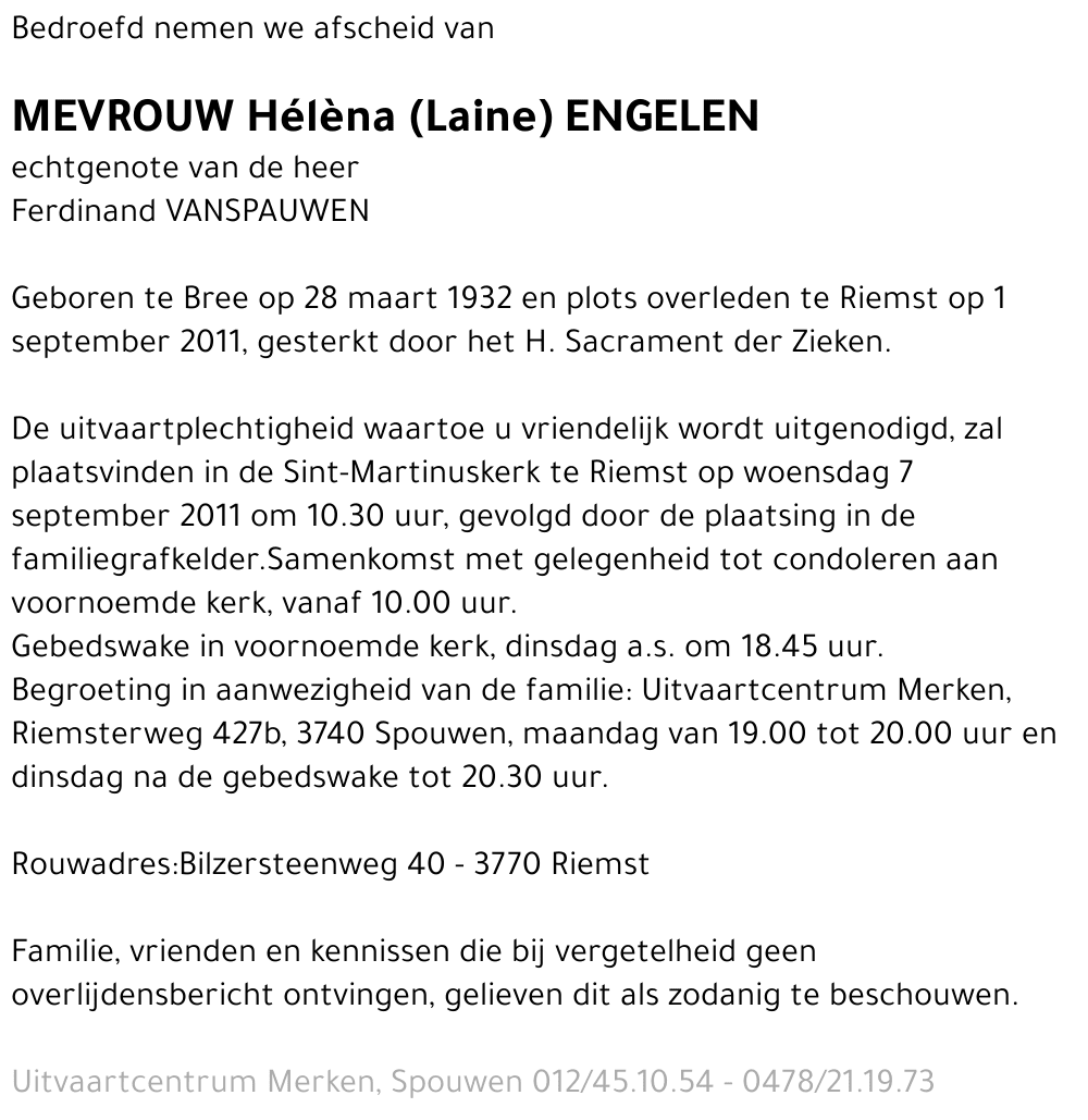 Hélèna (Laine) ENGELEN
