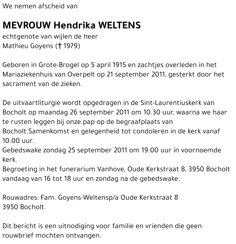 Hendrika Weltens