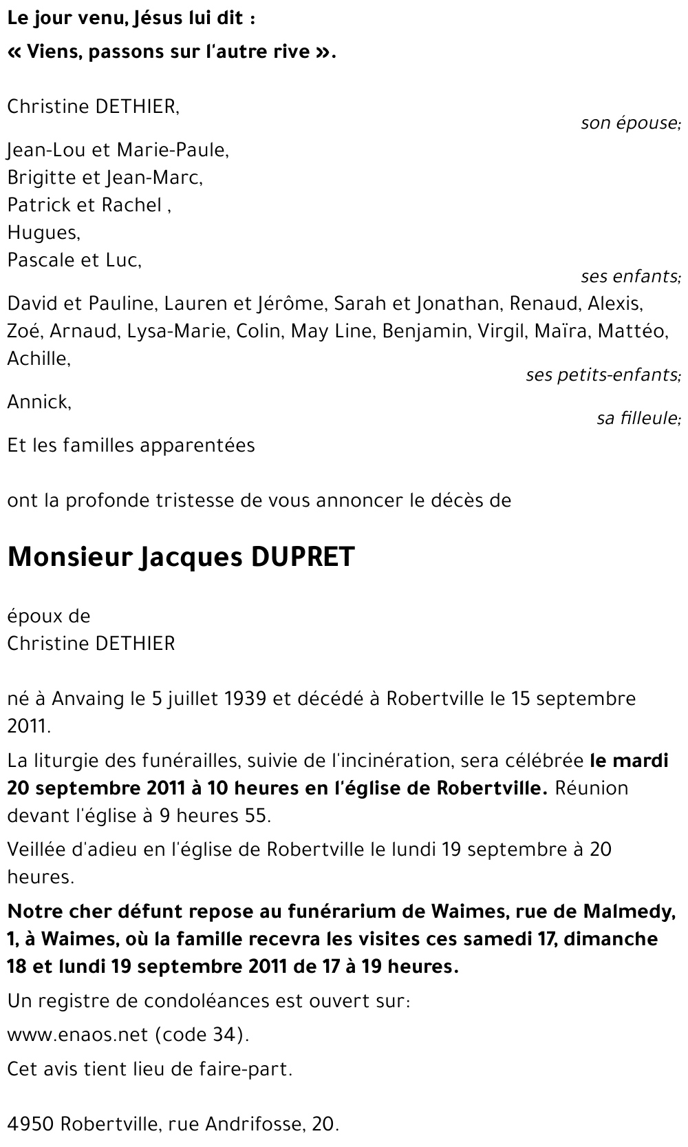 Jacques DUPRET
