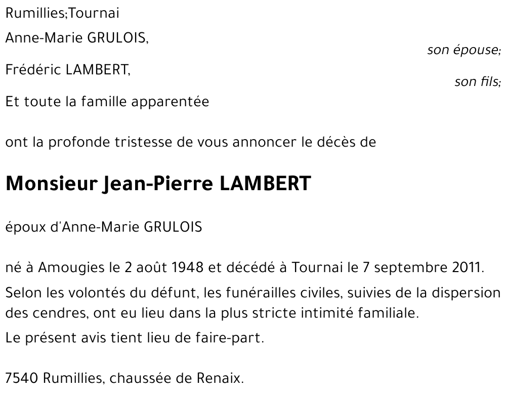 Jean-Pierre LAMBERT