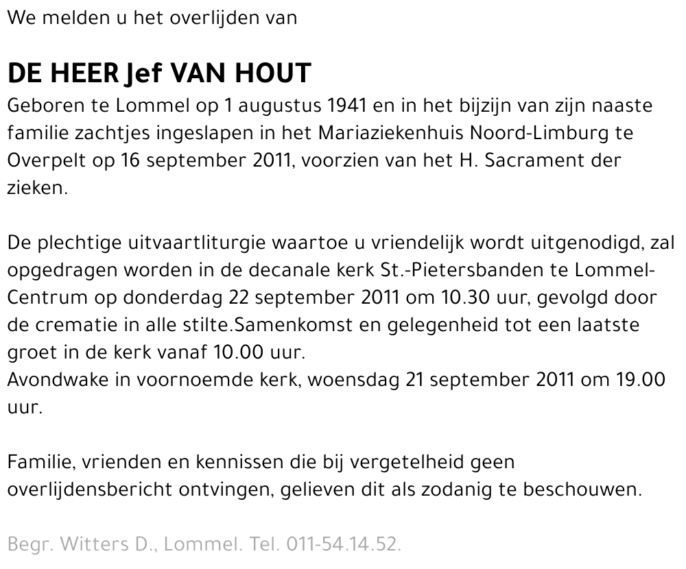 Jef Van Hout