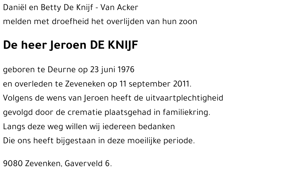 Jeroen De Knijf