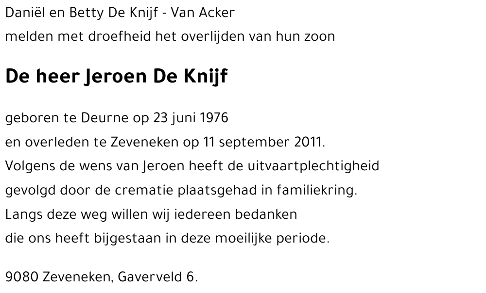 Jeroen De Knijf