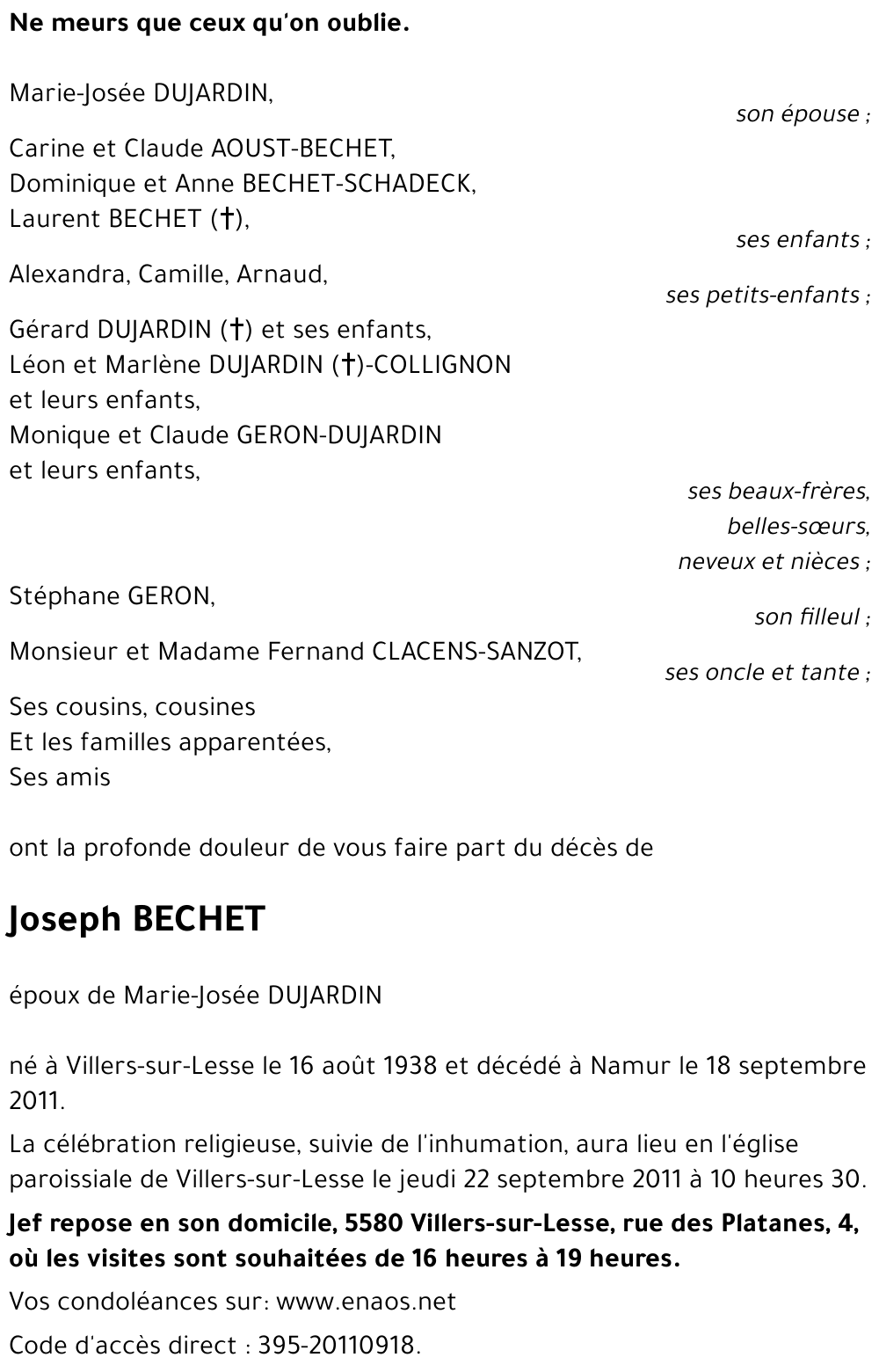 Joseph BECHET