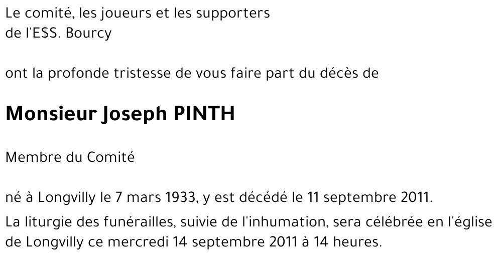 Joseph PINTH