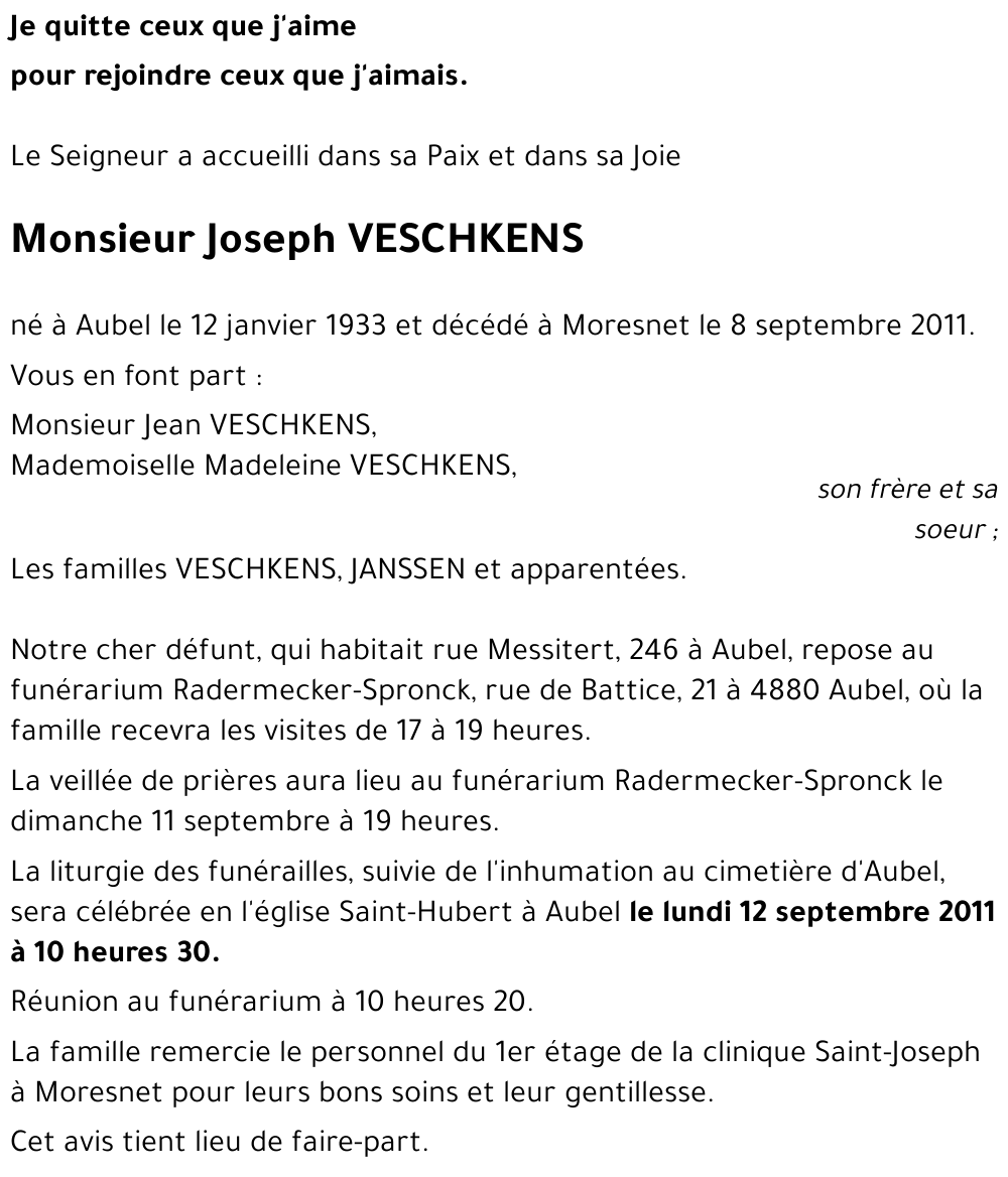 Joseph VESCHKENS