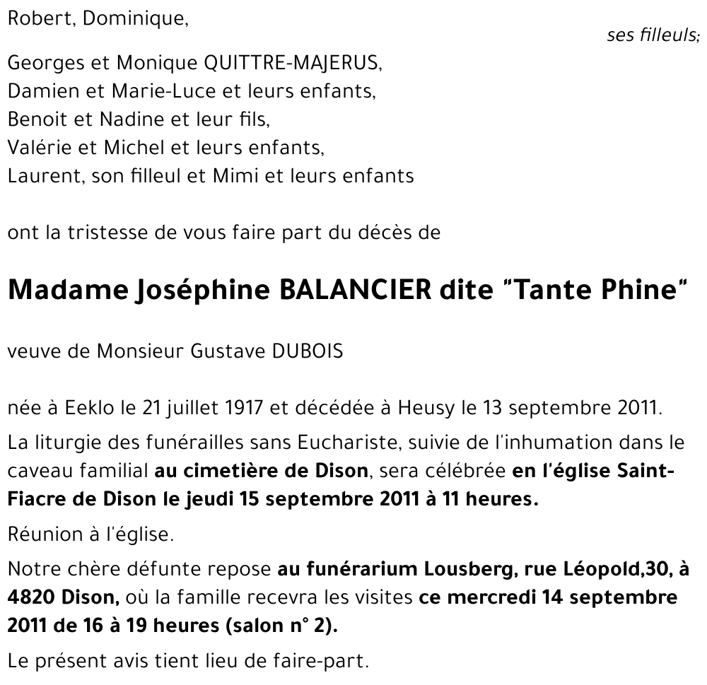 Joséphine BALANCIER