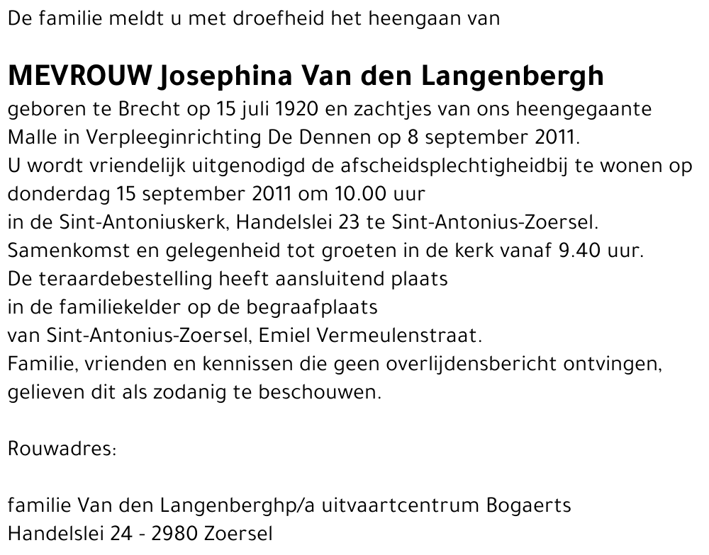 Josephine Van den Langenbergh