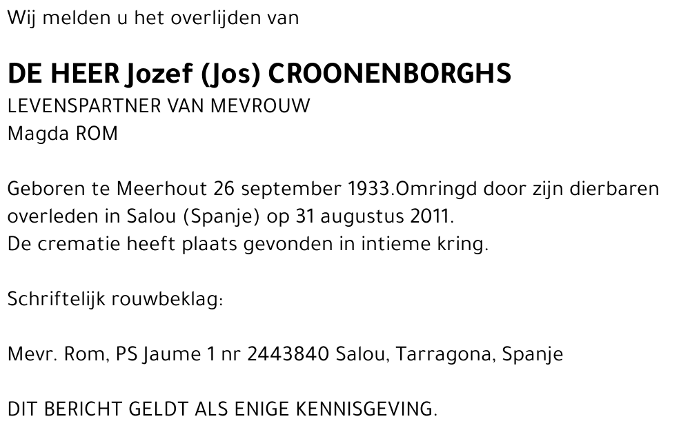 Jozef (Jos) Croonenborghs