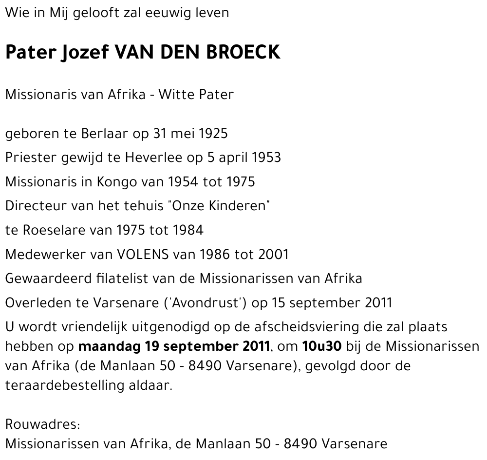 Jozef VAN DEN BROECK