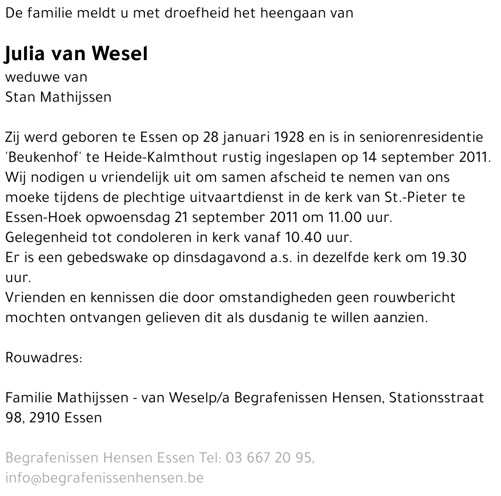 Julia van Wesel