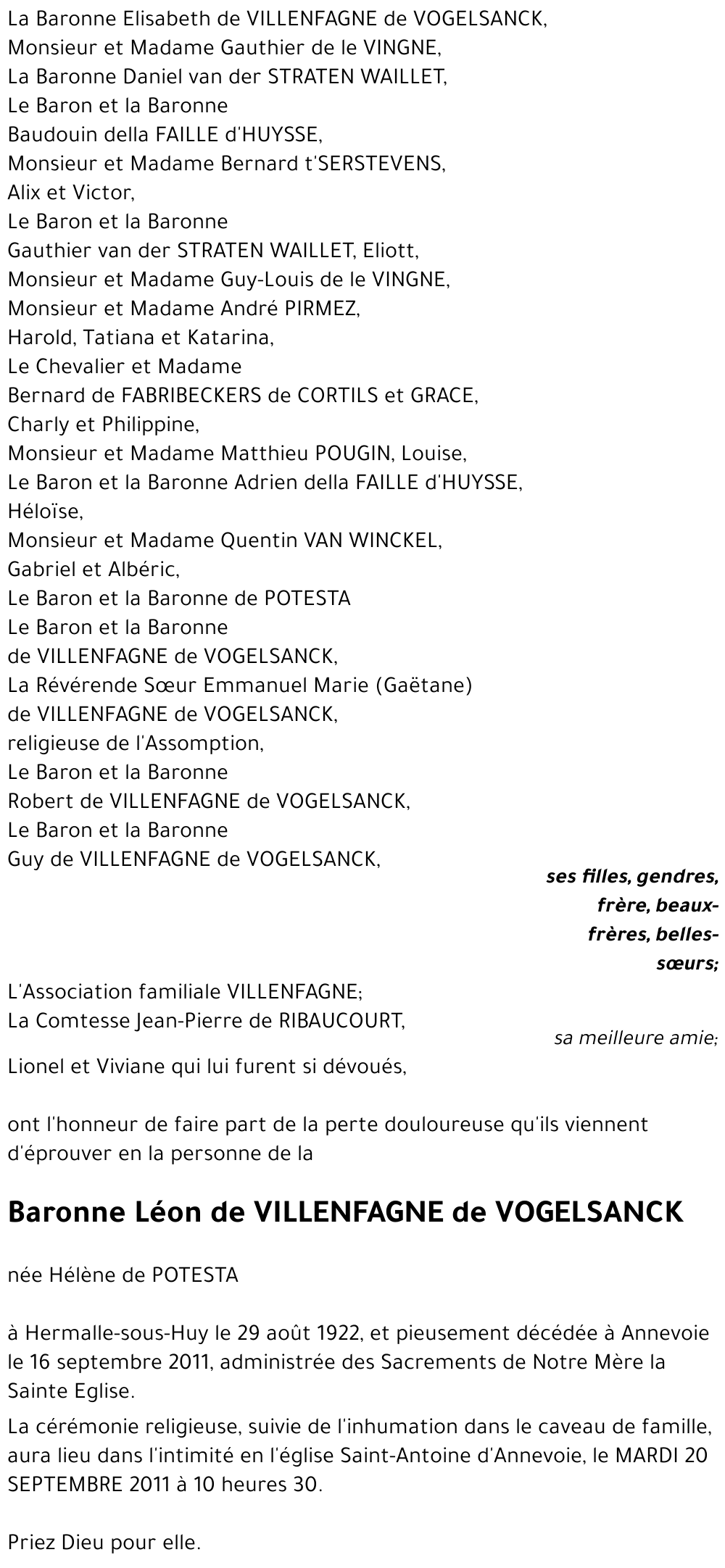 Léon de VILLENFAGNE de VOGELSANCK