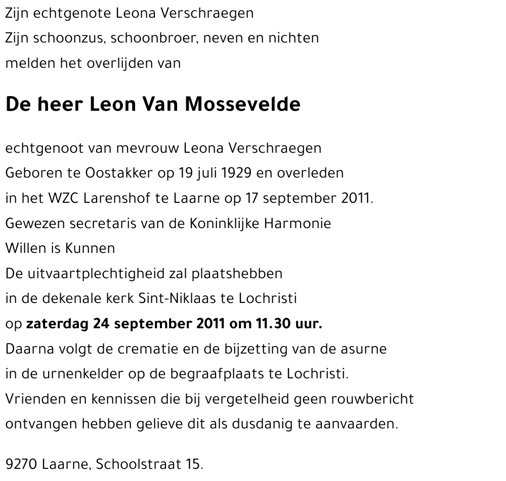 Leon Van Mossevelde